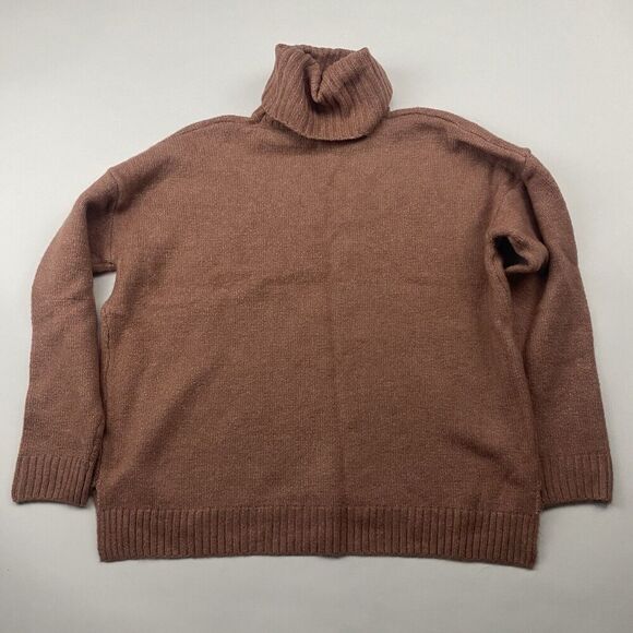 ANDREE by Unit Dusty Mauve Turtleneck Sweater Knit Dolman L/S Sz Small Stretch - Picture 9 of 9